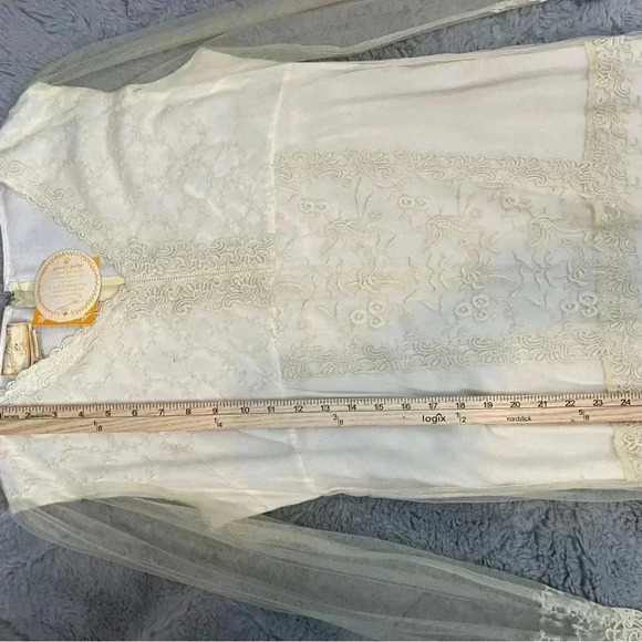 Vintage 90s April Cornell Lace Midi Dress Small RARE In Ivory Cream NWT - Picture 12 of 15